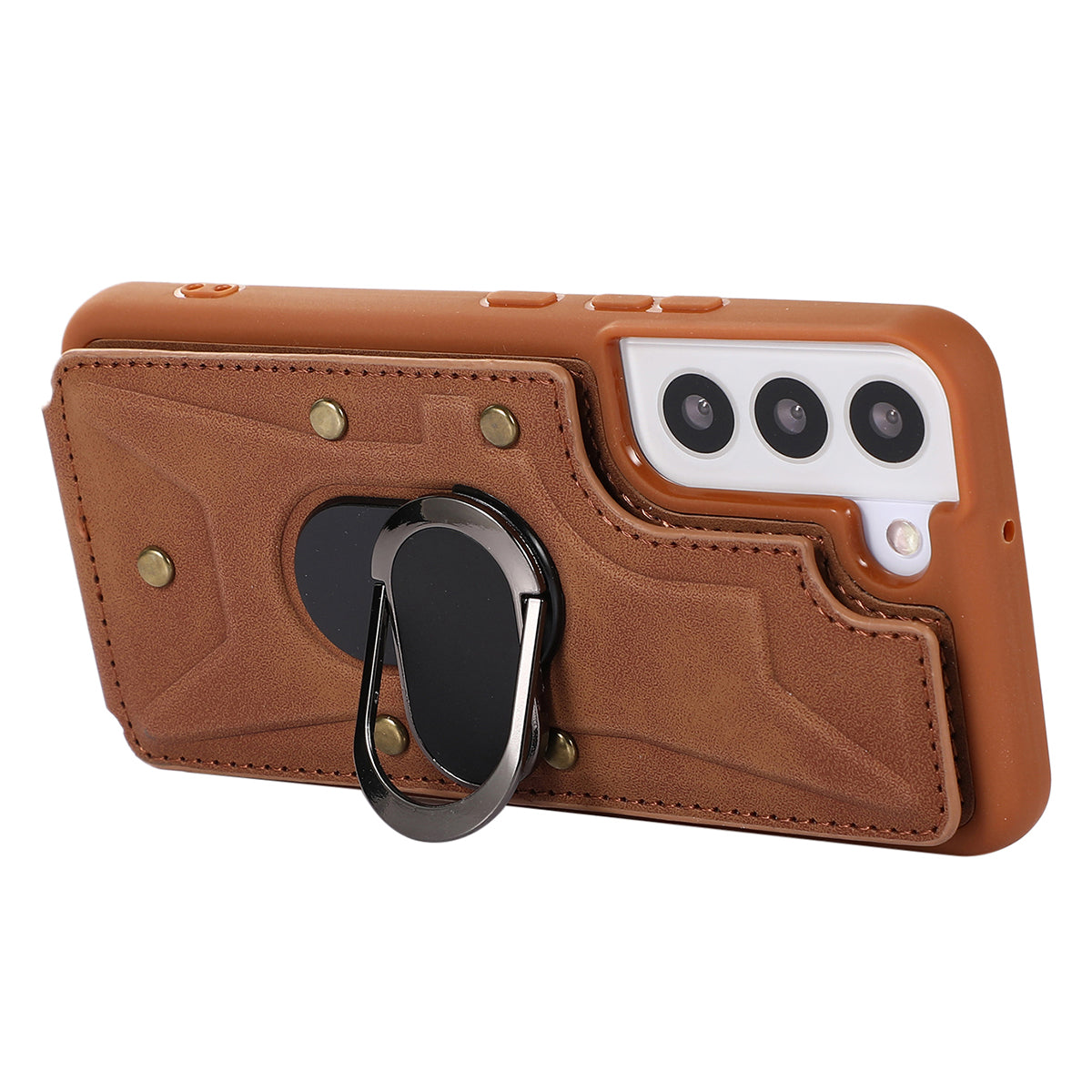 For Samsung Galaxy S23 Card Slots Phone Case Ring Kickstand PU Leather Coated TPU Cover For Samsung Galaxy S23 Card Slots Phone Case Ring Kickstand PU Leather Coated TPU Cover